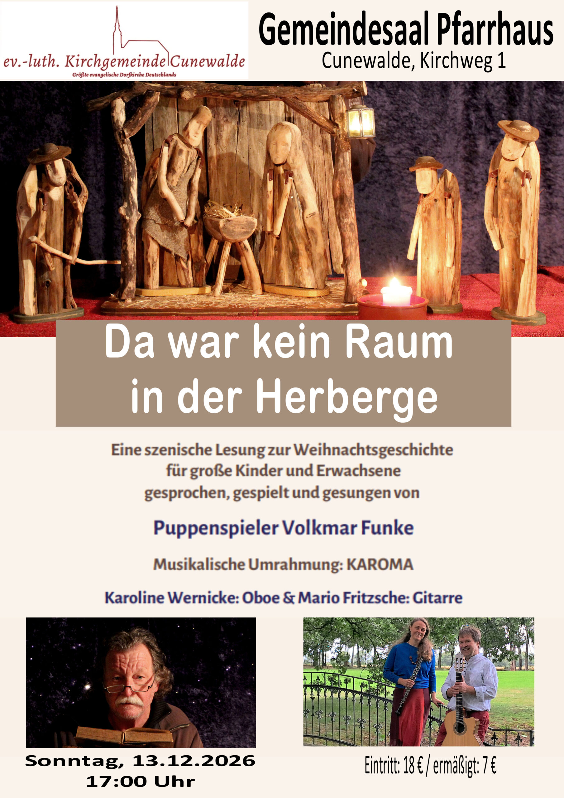 Plakat Cunewalde Da war kein Raum in der Herberge